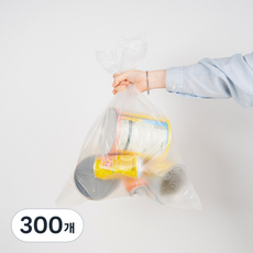 YAMUJIN 垃圾分類平口塑膠袋 透明 大型, 300個, 30L