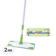 3M Scotch-Brite 百利 基本大型拖把 + 雙效Plus濕拖巾 大型 25張, 2套