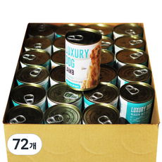 럭셔리독 강아지 청크 캔 간식, 양, 375g, 72개