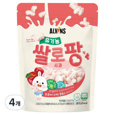 엘빈즈 유기농 쌀로팡, 사과맛, 25g, 4개