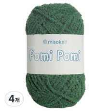 misoknit Pomi Pomi 纖細超細纖維編織線 2.5mm 45g, 31 深綠色, 4個