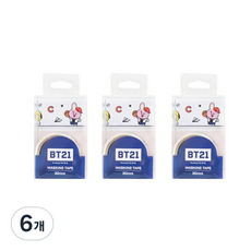 라인프렌즈 BT21 마스킹테이프 30mm, 화이트, 6개