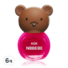 Nbbebe 兒童用指甲油, 鮮豔的粉紅色, 6個