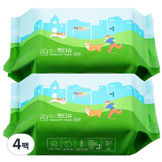 Tamsaa 寵物手、腳、臀部濕紙巾, 80張, 4包