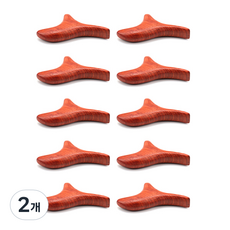 블럭마트 심플 나무 괄사 10p, 레드브라운, 2개