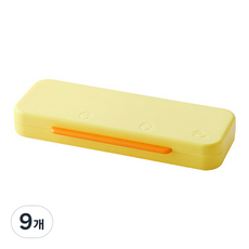 마켓감성 오리무늬 사각 이단 필통, 옐로우, 9개