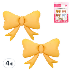 PARTYSHOW 可愛蝴蝶結生日派對氣球, 黃色, 4個