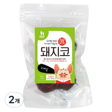 웁스 강아지 수제간식 2p, 돼지코, 60g, 2개
