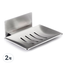 3M 강력접착 호텔식 스텐 비누받침대, 2개