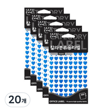 쁘띠팬시 칼라분류용 라벨 청색 HR344, 7개입, 20개