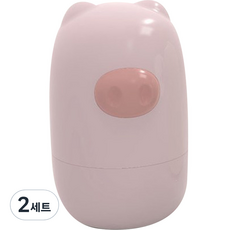 블루마켓 아동용 아기돼지 케이스 손톱깎이 세트, 2세트, 연핑크