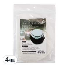 국산 순면 2겹 안심 장독커버 + 원형 고무줄 세트, 4세트