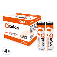 O'price 鹼性AA電池, 4個, 20入