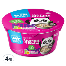 푸디버디 하양라면 컵, 80g, 4개