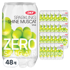 오케이에프 스파클링 제로슈가 샤인머스켓 탄산음료, 48개, 350ml