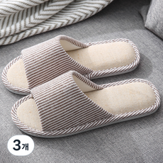 ARYKO 緩衝條紋客廳室內拖鞋, 3個, 棕色