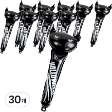미니띠네 알루미늄 응원스틱 풍선 유령캣, 블랙, 30개