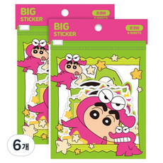 플라잉웨일즈 짱구는 못말려 빅 스티커, 6개, 초코비