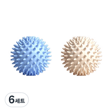 小而結實的按摩刺猬瑜伽球 2 件套, 6組, 藍色+象牙色