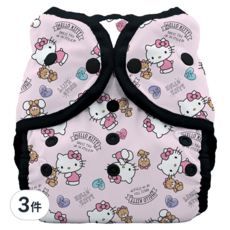 THiRSTiES 壓扣防水尿布兜 SANRIO聯名款 9-36個月 (8-18kg) 美國製造, Hello Kitty Dear Bear, 3件