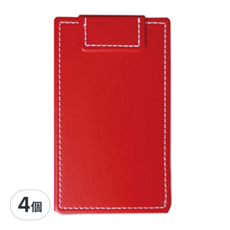 珠友文化 升級版磁性帳單夾 A6, 紅色, 4個