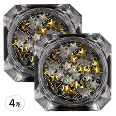 金屬星星美甲鑽石 4mm, 金子, 4個