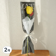 길그리 LOVE 꽃한송이 포장지 봉투형, 03 블랙, 2개