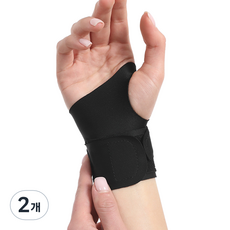 Suni Market 健身護腕 右手配戴 黑色, 2個