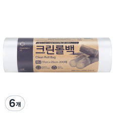 크린랩 바이오매스 크린 롤백 미니 17cm x 25cm, 미니(XS), 200개, 6개