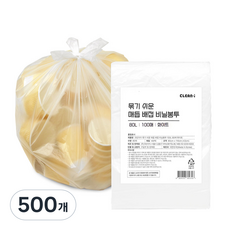 크린아이 묶기쉬운 매듭 배접 비닐봉투 화이트, 80L, 500개