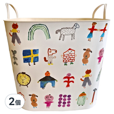 Stacksto X Mogu Takahashi 聯名收納籃, 33.5 x 33.5 x 29.2, 當我們在一起, 2個