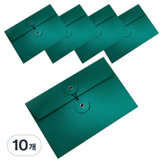 微笑 紙質文件檔案收納袋 11.3 x 16.8 cm, 綠色, 10個