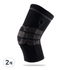 제이앤에이 프리미엄 소프트 무릎 보호대, 2개, 올블랙