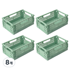 Lala工房室內裝飾折疊桌迷你收納籃, 薄荷綠, 8個