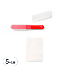 베이빈 매직 네일스틱 네일 버퍼 + 전용 하드케이스 + 여행용 파우치 세트, 혼합 색상, 5세트