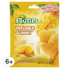 FRUTIPS 黑嘉麗 芒果可剝式軟糖 1入, 6個, 60g