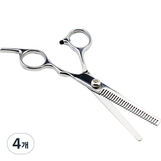 씨티컴퍼니 가정용 헤어 미용 숱가위, 실버, 4개