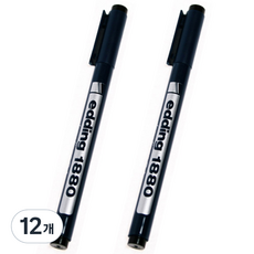 edding e-1880 0.05mm黑色眼線液筆 美術用筆1, 12個