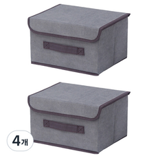 포포트레인 데스크탑 접이식 의류 수납 정리함, 그레이, 4개