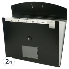 미소로운 서류 파일 보관 아코디언파일, 블랙(파일) + 투명(속지), 2개