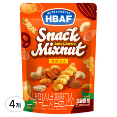 바프 스낵믹스넛 짭짤고소, 200g, 4개