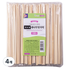 Living Well 舒適握感方形牛皮紙包覆竹筷, 4個, 100入
