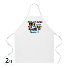 애티튜드에이프런즈 콜링 미 맘 에이프런, 혼합 색상, 2개