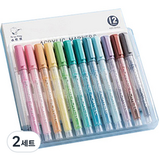 더조넷 아크릴 컬러 마커펜 a 12종 세트, 2세트, 12색