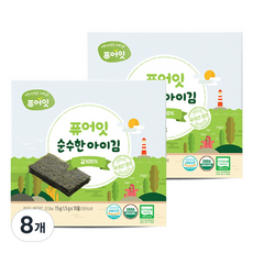 Pure Eat 兒童海苔, 原味, 15g, 8盒