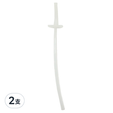 PiYOPiYO 黃色小鴨 隨行保溫瓶吸管, 適用於彈跳隨行保溫瓶, 無毒材質安心使用, 2支, 白色