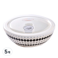 Sang Sang and 圓形3格分裝陶瓷密封保鮮盒 樹葉款, 5個, L(15.7*5.3cm)