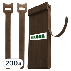 스코라 식물용 찍찍이 타이 스티커 브라운 15cm, 200개