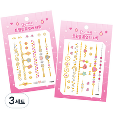 Tomini 閃亮珠寶紋身貼紙2件組, 3套, TT001, TT005