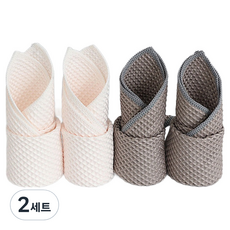 Bior無塵高級超細纖維咖啡廳廚房抹布 白色 2條+灰色 2條組, 2組